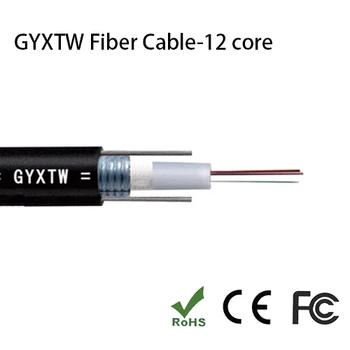 12-жильный однорежимный наружный бронированный волоконно-оптический кабель GYXTW диаметром 0,6 линии