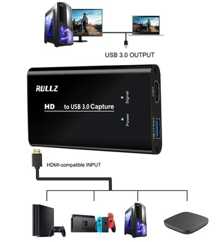 4K 60Hz In HDMI Карта Видеозахвата 1080P 60fps Игровая Пластина Для Записи потокового Видео USB 3.0 Видеозахват для PS4 Камеры ПК