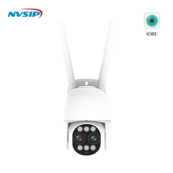 8MP 4K IP-камера WiFi Камера видеонаблюдения с двумя Объективами Цветного Ночного Видения 4MP 2K 8X Цифровой Зум IP66 Камера Наружного наблюдения