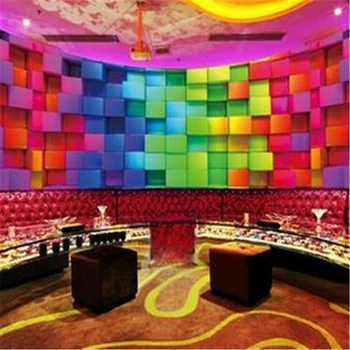 beibehang Бесшовные 3D стереоскопические обои KTV бар Тематические номера отеля, фон для настенной росписи, цветные кирпичи, персонализированные обои