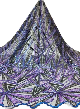 Африканская кружевная ткань 2022, Вышивка пайетками, Французское Сетчатое Кружево, Тюль, Сетчатые ткани для Шитья Свадебного платья