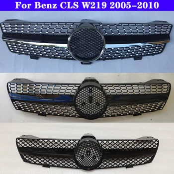 С Логотипом Для Mercedes-Benz CLS W219 2005-2010 Центральная Решетка Автомобиля Бампер ABS Передняя Средняя Решетка Автостайлинг Алмазная Решетка